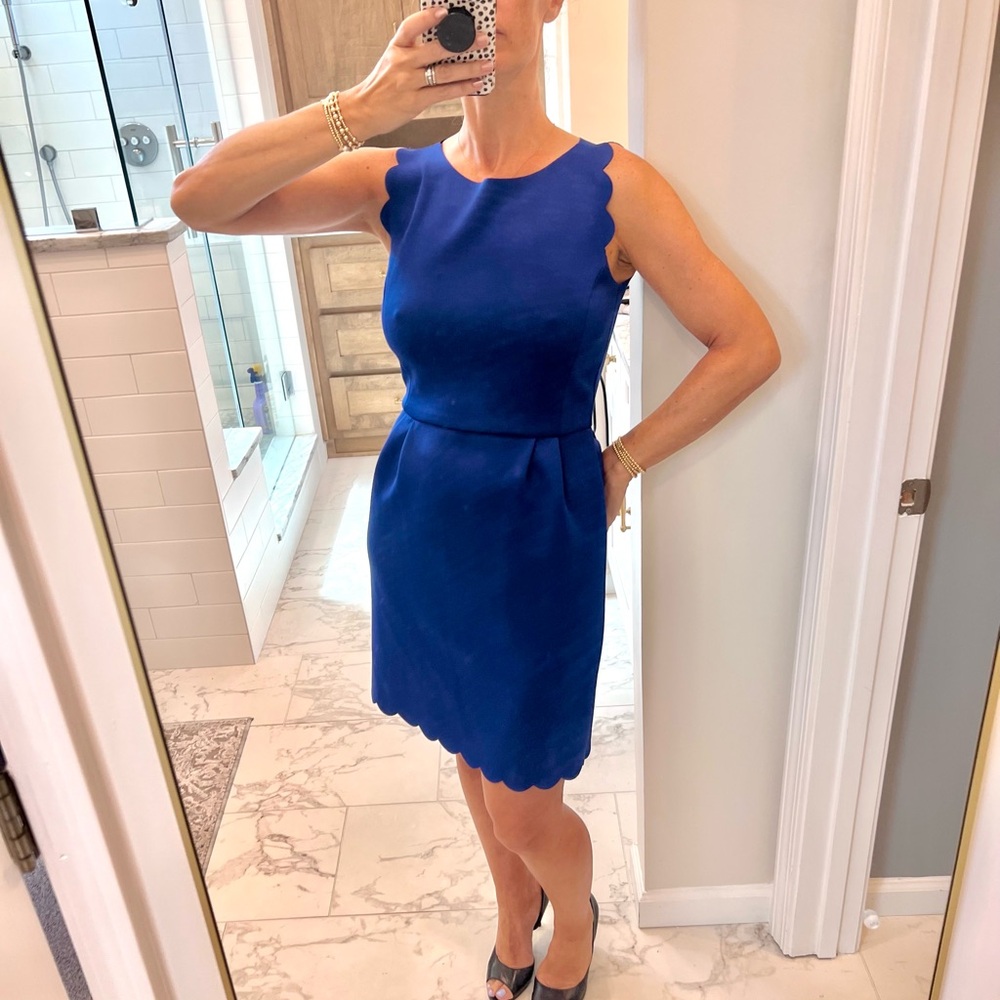 Carolina Belle Royal Blue Scalloped Mini Dress